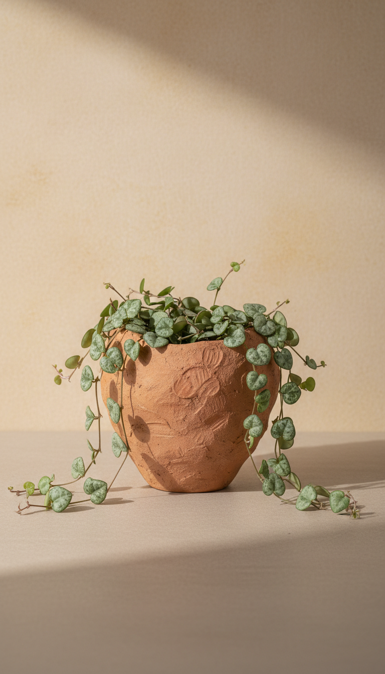 String of Hearts in Hand-Thrown Clay
